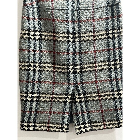 Burberry London Designer Blue Red Plaid Print Check Wool Mini Skirt Sz 4 Sm - Picture 7 of 15